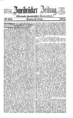 Zweibrücker Zeitung (Zweibrücker Wochenblatt) Samstag 26. Oktober 1872