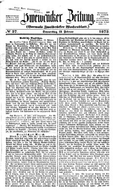 Zweibrücker Zeitung (Zweibrücker Wochenblatt) Donnerstag 13. Februar 1873