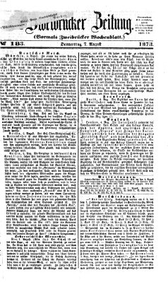 Zweibrücker Zeitung (Zweibrücker Wochenblatt) Donnerstag 7. August 1873