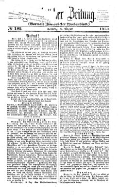 Zweibrücker Zeitung (Zweibrücker Wochenblatt) Sonntag 24. August 1873