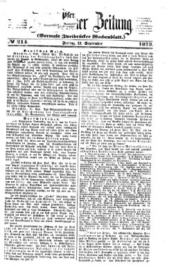 Zweibrücker Zeitung (Zweibrücker Wochenblatt) Freitag 12. September 1873