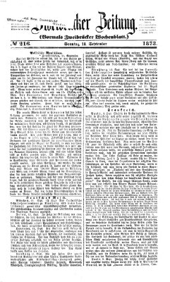 Zweibrücker Zeitung (Zweibrücker Wochenblatt) Sonntag 14. September 1873