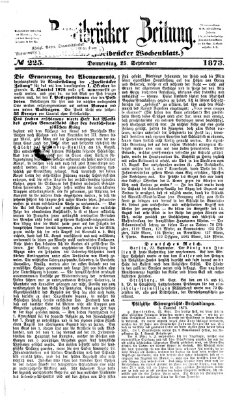 Zweibrücker Zeitung (Zweibrücker Wochenblatt) Donnerstag 25. September 1873