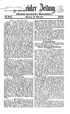 Zweibrücker Zeitung (Zweibrücker Wochenblatt) Samstag 27. September 1873