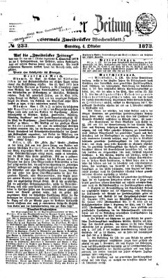 Zweibrücker Zeitung (Zweibrücker Wochenblatt) Samstag 4. Oktober 1873