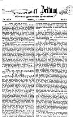 Zweibrücker Zeitung (Zweibrücker Wochenblatt) Samstag 11. Oktober 1873