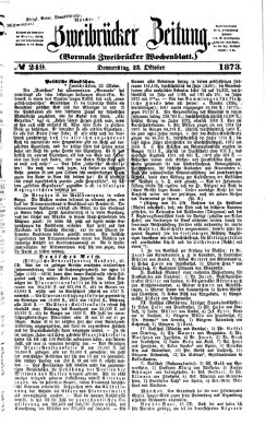 Zweibrücker Zeitung (Zweibrücker Wochenblatt) Donnerstag 23. Oktober 1873