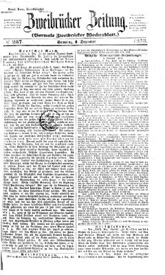 Zweibrücker Zeitung (Zweibrücker Wochenblatt) Samstag 6. Dezember 1873