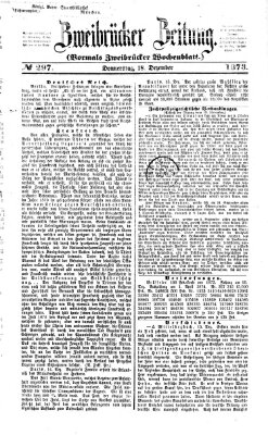 Zweibrücker Zeitung (Zweibrücker Wochenblatt) Donnerstag 18. Dezember 1873