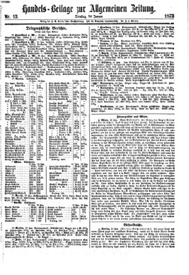 Allgemeine Zeitung. Handelsbeilage (Allgemeine Zeitung) Dienstag 14. Januar 1873