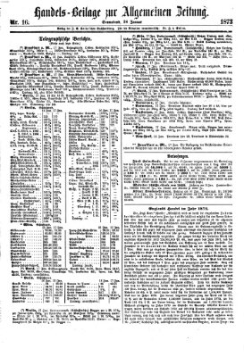 Allgemeine Zeitung. Handelsbeilage (Allgemeine Zeitung) Samstag 18. Januar 1873