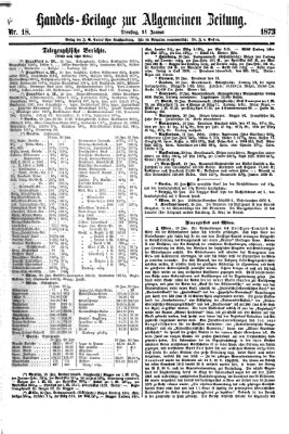 Allgemeine Zeitung. Handelsbeilage (Allgemeine Zeitung) Dienstag 21. Januar 1873