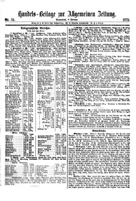 Allgemeine Zeitung. Handelsbeilage (Allgemeine Zeitung) Samstag 8. Februar 1873