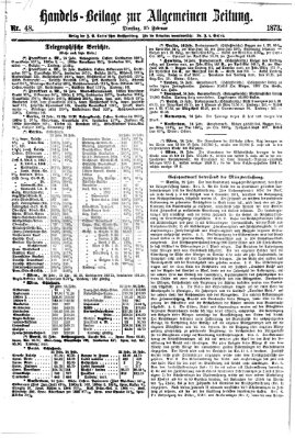 Allgemeine Zeitung. Handelsbeilage (Allgemeine Zeitung) Dienstag 25. Februar 1873