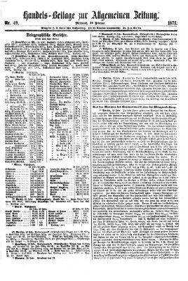 Allgemeine Zeitung. Handelsbeilage (Allgemeine Zeitung) Mittwoch 26. Februar 1873