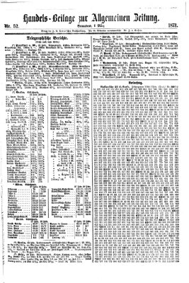 Allgemeine Zeitung. Handelsbeilage (Allgemeine Zeitung) Samstag 1. März 1873