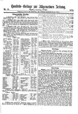 Allgemeine Zeitung. Handelsbeilage (Allgemeine Zeitung) Donnerstag 10. April 1873