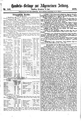 Allgemeine Zeitung. Handelsbeilage (Allgemeine Zeitung) Samstag 14. Juni 1873