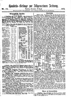 Allgemeine Zeitung. Handelsbeilage (Allgemeine Zeitung) Samstag 16. August 1873