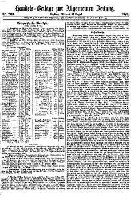 Allgemeine Zeitung. Handelsbeilage (Allgemeine Zeitung) Mittwoch 27. August 1873