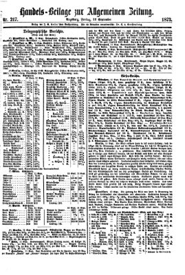 Allgemeine Zeitung. Handelsbeilage (Allgemeine Zeitung) Freitag 12. September 1873