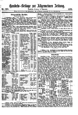 Allgemeine Zeitung. Handelsbeilage (Allgemeine Zeitung) Sonntag 14. September 1873