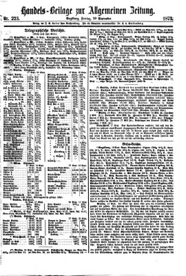 Allgemeine Zeitung. Handelsbeilage (Allgemeine Zeitung) Freitag 19. September 1873