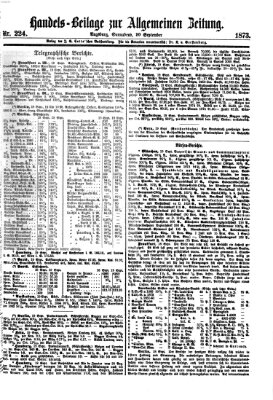 Allgemeine Zeitung. Handelsbeilage (Allgemeine Zeitung) Samstag 20. September 1873