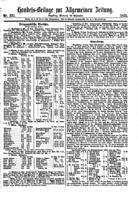 Allgemeine Zeitung. Handelsbeilage (Allgemeine Zeitung) Mittwoch 24. September 1873