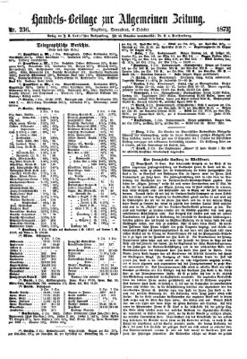 Allgemeine Zeitung. Handelsbeilage (Allgemeine Zeitung) Samstag 4. Oktober 1873