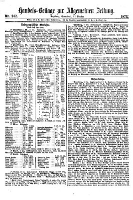 Allgemeine Zeitung. Handelsbeilage (Allgemeine Zeitung) Samstag 11. Oktober 1873