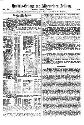 Allgemeine Zeitung. Handelsbeilage (Allgemeine Zeitung) Dienstag 14. Oktober 1873