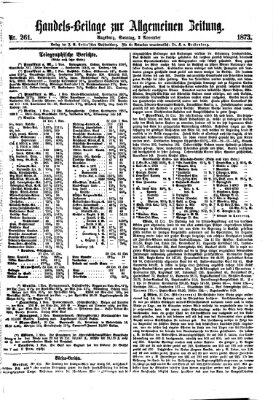 Allgemeine Zeitung. Handelsbeilage (Allgemeine Zeitung) Sonntag 2. November 1873