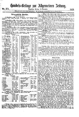 Allgemeine Zeitung. Handelsbeilage (Allgemeine Zeitung) Freitag 14. November 1873