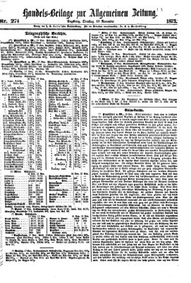 Allgemeine Zeitung. Handelsbeilage (Allgemeine Zeitung) Dienstag 18. November 1873