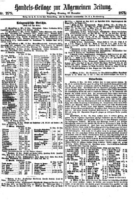 Allgemeine Zeitung. Handelsbeilage (Allgemeine Zeitung) Sonntag 23. November 1873