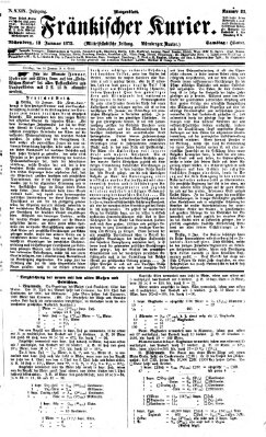 Fränkischer Kurier Samstag 13. Januar 1872