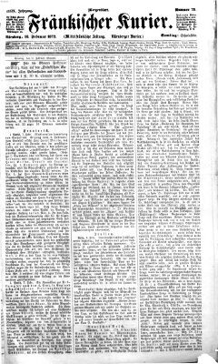 Fränkischer Kurier Samstag 10. Februar 1872