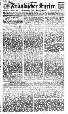 Fränkischer Kurier Donnerstag 1. August 1872