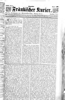 Fränkischer Kurier Samstag 21. September 1872