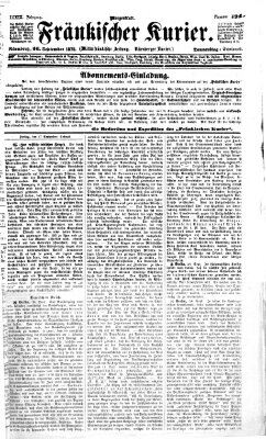 Fränkischer Kurier Donnerstag 26. September 1872