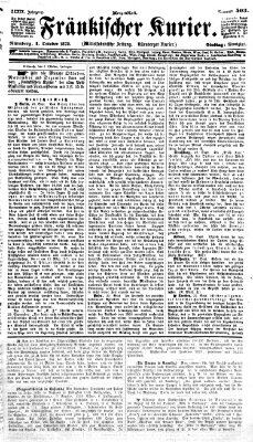 Fränkischer Kurier Dienstag 1. Oktober 1872