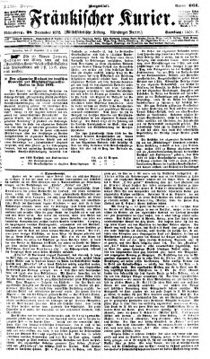 Fränkischer Kurier Samstag 28. Dezember 1872