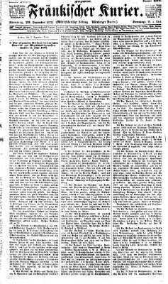 Fränkischer Kurier Sonntag 29. Dezember 1872