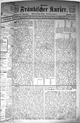 Fränkischer Kurier Mittwoch 16. April 1873