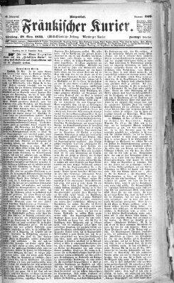 Fränkischer Kurier Freitag 28. November 1873