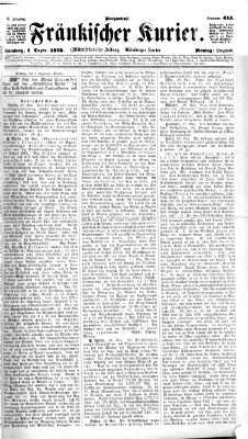 Fränkischer Kurier Montag 1. Dezember 1873