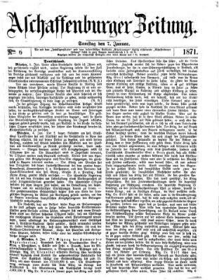 Aschaffenburger Zeitung Samstag 7. Januar 1871