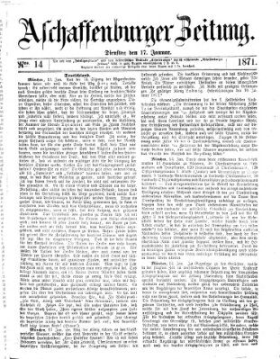 Aschaffenburger Zeitung Dienstag 17. Januar 1871