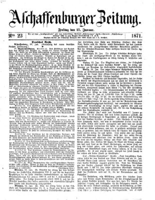 Aschaffenburger Zeitung Freitag 27. Januar 1871